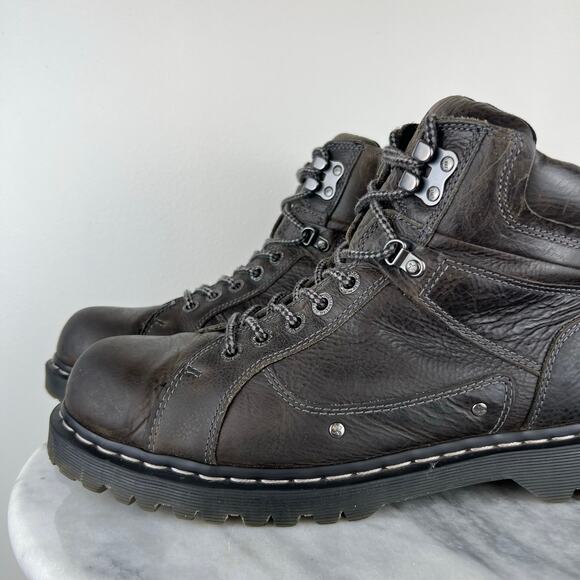 Men\'s Dr. Martens Diego Dark Gray Genuine Leather Lace Up Boots (Sz 13) main image 11